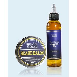 The Mane Attraction TMA Beard Balm and Beard Scalp Growth Oil Set 4oz Each New